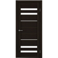 Межкомнатная дверь Пекин Эко-шпон Темный кипарис Стекло Белое